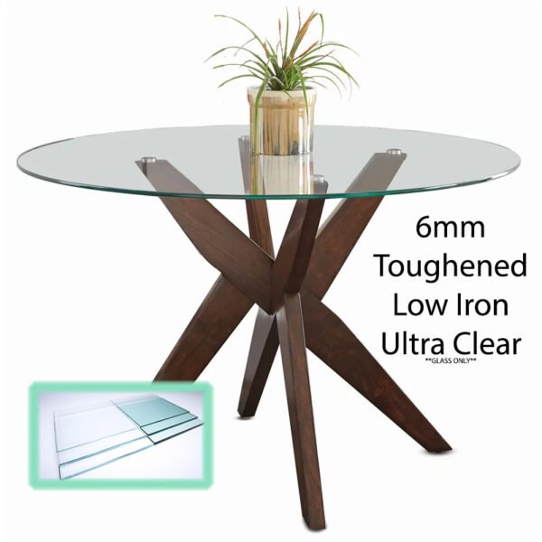 6mm Glass Table Top | Low Iron Toughened | Ultra Clear
